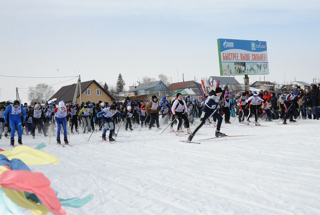 Лыжный забег в поселке Переволоцкий