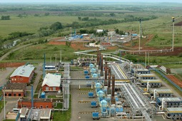Панорама дожимной компрессорной станции № 3 и установки комплексной подготовки газа № 14