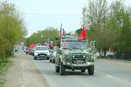 Автопробег «Вахта памяти, сыны Великой Победы» и митинг в райцентре Переволоцкий