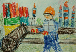 "Газовики за работой" Владимир Селизаров, 7 лет, с. Павловка Оренбургского района