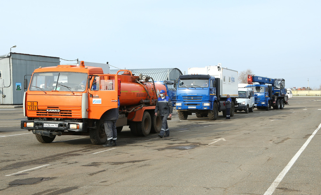 Выезд на линию автомобилей управления технологического транспорта и специальной техники ООО "Газпром добыча Оренбург"