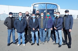 Участники конкурса профессионального мастерства водителей АО "Автоколонна № 1825"
