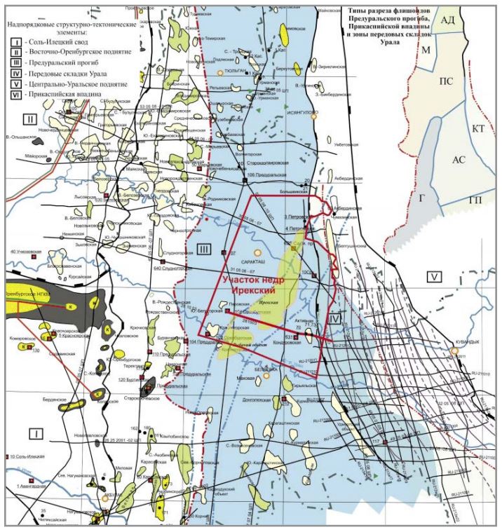 Карта месторождений оренбургской области